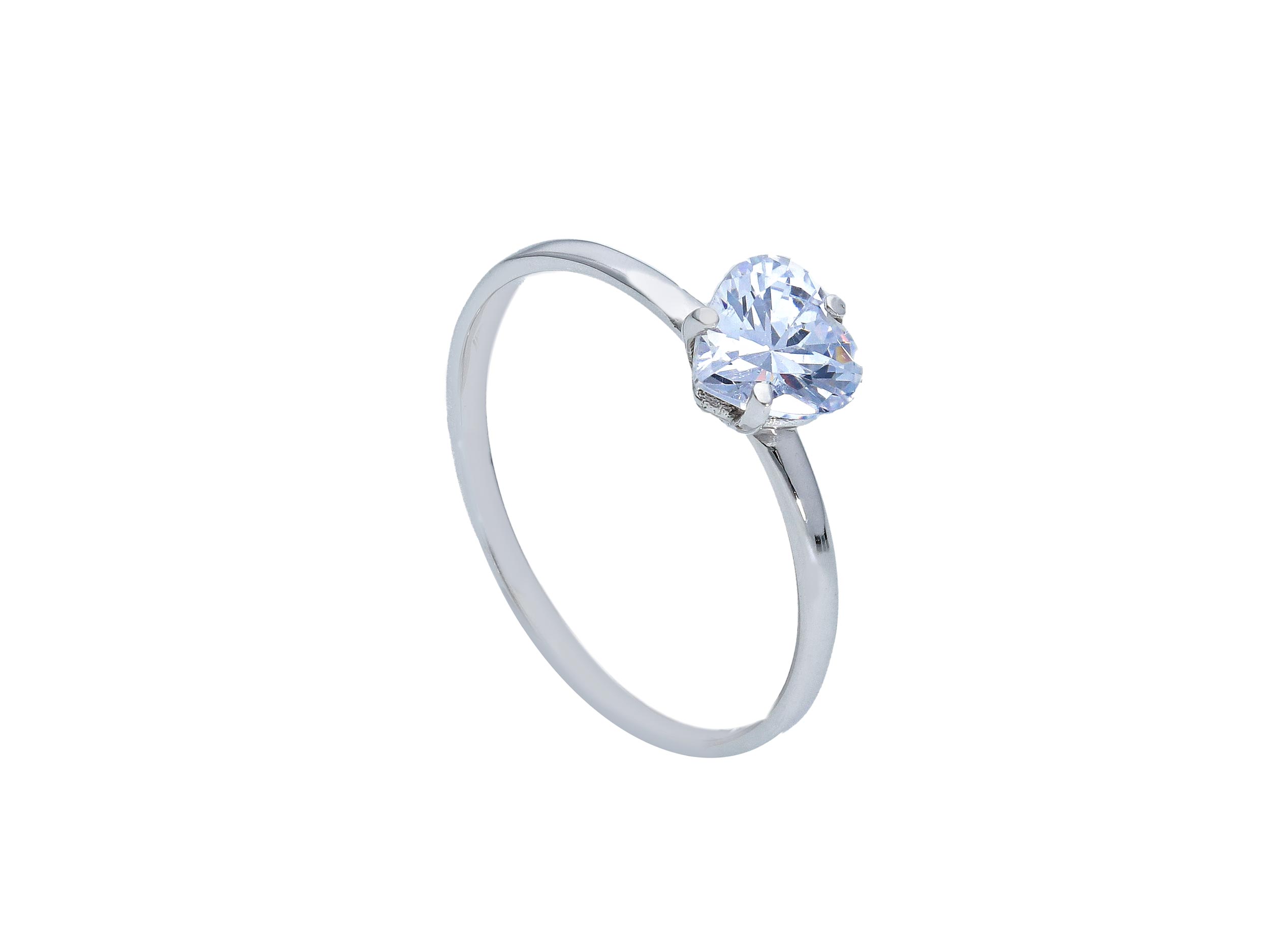 Δαχτυλίδι μονόπετρο απο λευκό χρυσό κ9 με ζιργκόν  (code S249766)